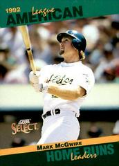 Mark McGwire Baseball Cards 1993 Score Select Stat Leaders Prices