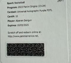 Alperen Sengun [Purple FOTL] #10 Basketball Cards 2023 Panini Origins Universal Autograph Prices