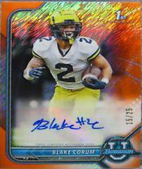 Blake Corum [Orange Shimmer] #54 Football Cards 2021 Bowman University Prices