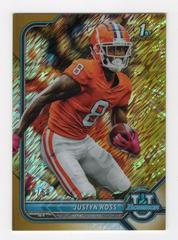 Justyn Ross [Gold Shimmer] #12 Football Cards 2021 Bowman University Prices