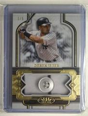 Derek Jeter Baseball Cards 2023 Topps Tier One Uniform Button Relics Prices