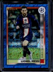 Lionel Messi [Blue Shimmer] Soccer Cards 2022 Topps Merlin Chrome UEFA Club Competitions Prices