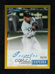 Yoelqui Cespedes [Gold] #93PA-YC Baseball Cards 2021 Bowman Heritage Chrome Prospect Autographs Prices