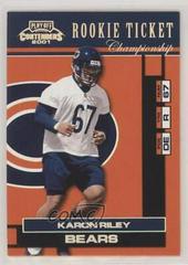 Karon Riley [Championship Ticket] #142 Football Cards 2001 Playoff Contenders Prices