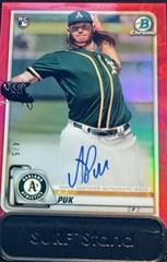 A.J. Puk [Red Refractor] #CRA-AP Baseball Cards 2020 Bowman Chrome Rookie Autographs Prices