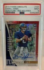 Daniel Jones [Red Squares Autograph] #107 Football Cards 2019 Panini Absolute Prices
