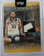Karl-Anthony Towns [Gold] #11 Basketball Cards 2023 Panini Origins Memorabilia Prices