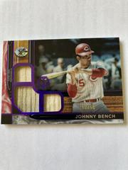 Johnny Bench [Purple] #TTR-JB Baseball Cards 2022 Topps Tribute Triple Relics Prices
