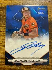 Jackson Holliday [Blue] #PA-JH Baseball Cards 2023 Bowman Sterling Prospect Autograph Prices