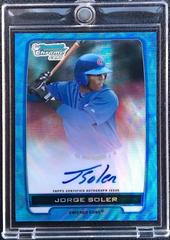 Jorge Soler [Autograph Blue Wave Refractor] Baseball Cards 2012 Bowman Chrome Prospects Prices