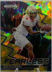 Zay Flowers [Gold Ice] #F-24 Football Cards 2023 Panini Prizm Draft Picks Fearless Prices