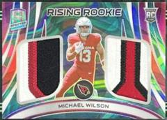 Michael Wilson [Marble Neon] #25 Football Cards 2023 Panini Spectra Rising Rookie Materials Prices