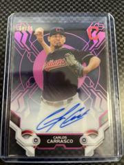 Carlos Carrasco [Pink] Baseball Cards 2019 Topps High Tek Autographs Prices