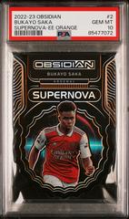 Bukayo Saka [Orange] Soccer Cards 2022 Panini Obsidian Supernova Prices