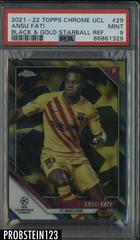 Ansu Fati [Black & Gold Starball Refractor] Soccer Cards 2021 Topps Chrome UEFA Champions League Prices