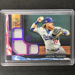 Justin Turner [Purple] #TTR-JT Baseball Cards 2022 Topps Tribute Triple Relics Prices