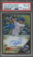 Michael Conforto [Gold Refractor] #RA-MC Baseball Cards 2016 Topps Chrome Rookie Autographs Prices