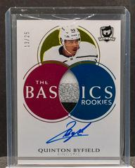 Quinton Byfield [Patch] #TB-QB Hockey Cards 2021 Upper Deck The Cup The Basics Auto Prices