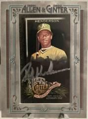 Rickey Henderson [X Silver Frame] #MA-RH Baseball Cards 2022 Topps Allen & Ginter Mini Autographs Prices