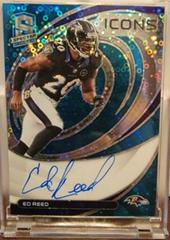 Ed Reed [Blue] #ICN-ERE Football Cards 2022 Panini Spectra Icons Autographs Prices