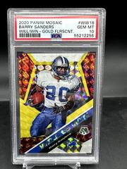 Barry Sanders [Gold Fluorescent] #WW18 Football Cards 2020 Panini Mosaic Will to Win Prices