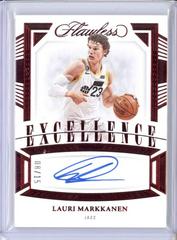 Lauri Markkanen [Ruby] #4 Basketball Cards 2022 Panini Flawless Excellence Signature Prices