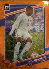 Kylian Mbappe [Optic Orange Velocity] Soccer Cards 2021 Panini Donruss Road to Qatar Prices