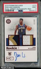 Zion Williamson [Dual Jersey Autograph Red] #272 Basketball Cards 2019 Panini Encased Prices