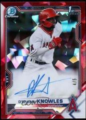 D'Shawn Knowles [Red Refractor] Baseball Cards 2021 Bowman Sapphire Autographs Prices