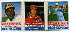 Greg Luzinski, Larry Parrish, Willie McCovey [Hand Cut Panel] Baseball Cards 1976 Hostess Prices