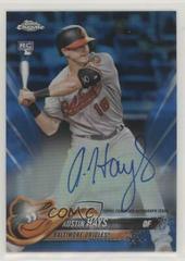 Austin Hays [Blue Refractor] Baseball Cards 2018 Topps Chrome Rookie Autograph Prices