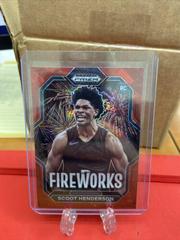 Scoot Henderson [Red Ice] #3 Basketball Cards 2023 Panini Prizm Draft Picks Fireworks Prices