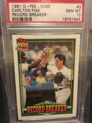 Carlton Fisk [Record Breaker] #3 Baseball Cards 1991 O Pee Chee Prices