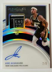 Jose Alvarado [Patch Autograph Tag] #130 Basketball Cards 2021 Panini Immaculate Collection Prices