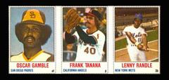 Frank Tanana, Lenny Randle, Oscar Gamble [Hand Cut Panel] Baseball Cards 1978 Hostess Prices