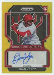 Juan Yepez [Gold Prizm] #RA-JY Baseball Cards 2022 Panini Prizm Rookie Autographs Prices
