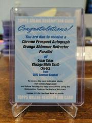 Oscar Colas [Orange Shimmer Refractor] #CPA-OCS Baseball Cards 2022 Bowman Chrome Prospect Autographs Prices