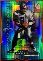 Troy Aikman [Blue Die Cut] #7 Football Cards 1999 Panini Donruss Elite Primary Colors Prices
