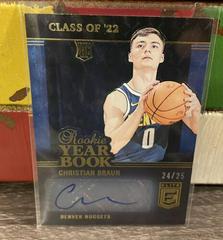 Christian Braun [Blue] #RYB-CBR Basketball Cards 2022 Panini Donruss Elite Rookie Yearbook Autographs Prices