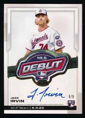 Jake Irvin #RDP-JI Baseball Cards 2023 Topps Chrome Update MLB Debut Patch Autograph Prices