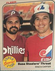 Base Stealers [Threat B. Diaz, G. Carter] Baseball Cards 1983 Fleer Prices