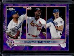 Urias, Wainwright, Buehler [Purple] Baseball Cards 2022 Topps Chrome Sapphire Prices