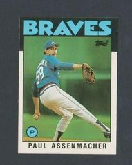 Paul Assenmacher #4T Baseball Cards 1986 Topps Traded Prices