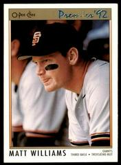 Matt Williams Baseball Cards 1992 O Pee Chee Premier Prices