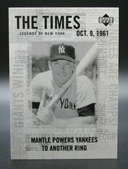 Mickey Mantle #190 Baseball Cards 2001 Upper Deck Legends of NY Prices