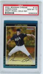 Aaron Cook [Gold Refractor] #122 Baseball Cards 2002 Bowman Chrome Draft Picks Prices