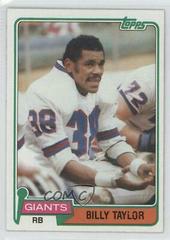 Billy Taylor Football Cards 1981 Topps Prices