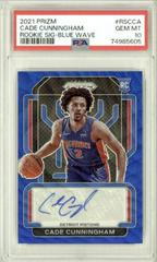 Cade Cunningham [Blue Wave] Basketball Cards 2021 Panini Prizm Rookie Signatures Prices