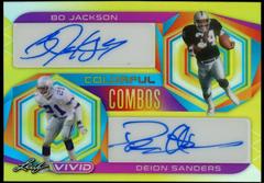 Bo Jackson, Deion Sanders #CC-6 Football Cards 2023 Leaf Vivid Autographs Colorful Combos Prices