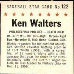 Ken Walters [Perforated] Baseball Cards 1961 Post Cereal Prices